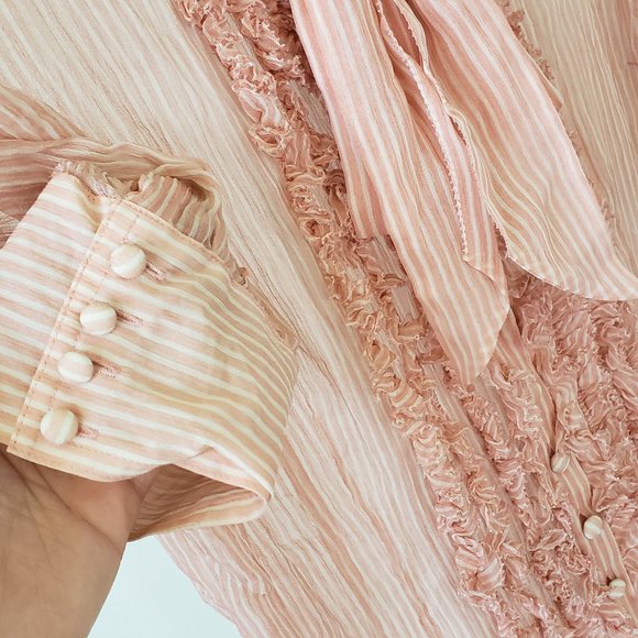 JUICY COUTURE Orange Silk Blouse SIZE 8! Luxury - Picture 6 of 9